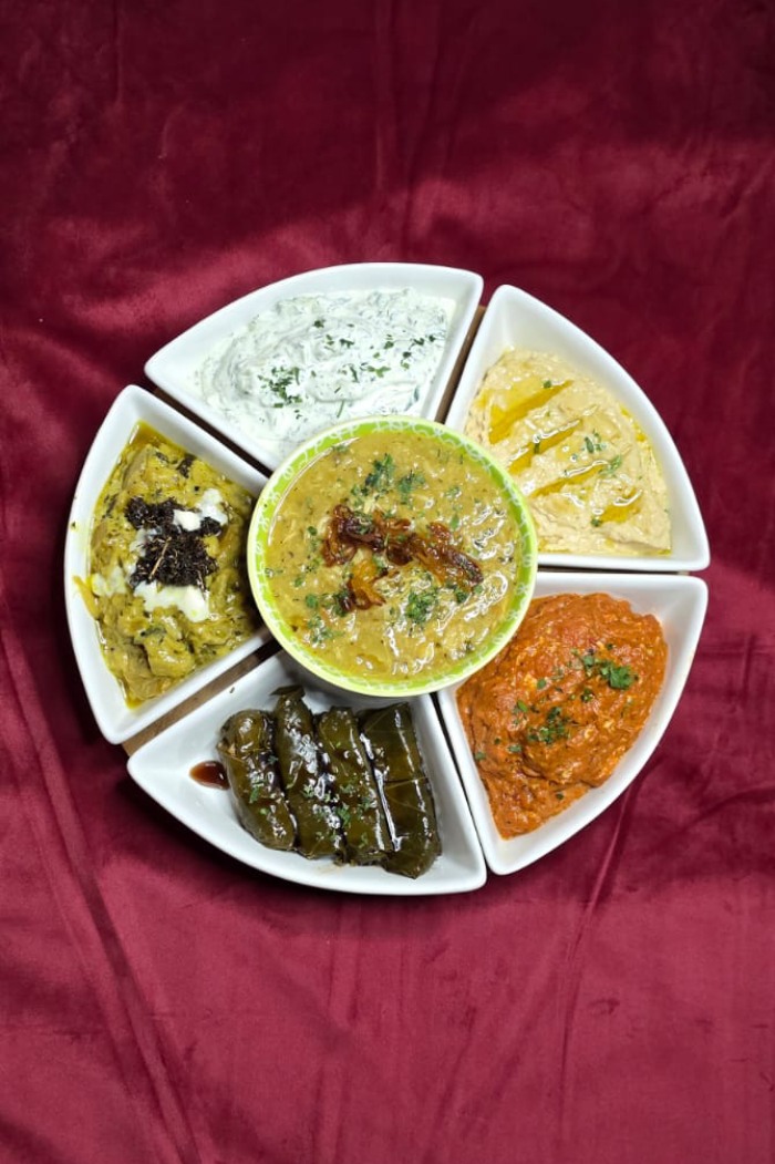 Ziba Restaurant’s platter of six different Persian appetisers in Dunfermline
